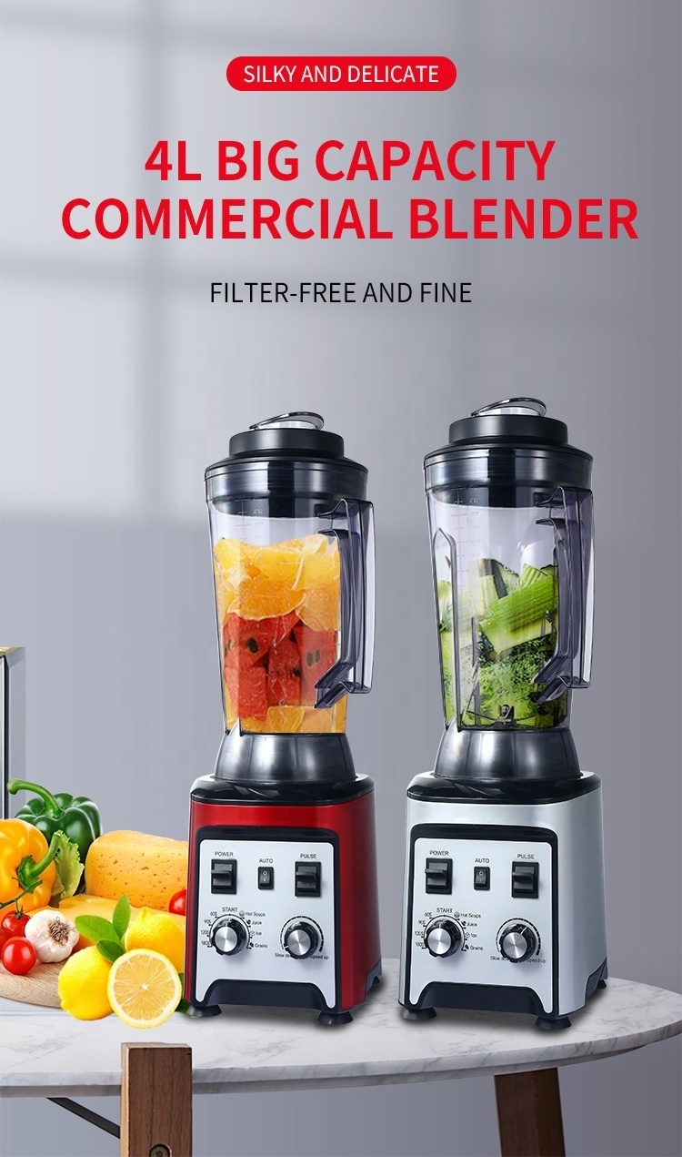 Best seller strong 4 liters 6 blade heavy duty hard nut pounded yam nutrimix restaurant juice commercial blender 3000w