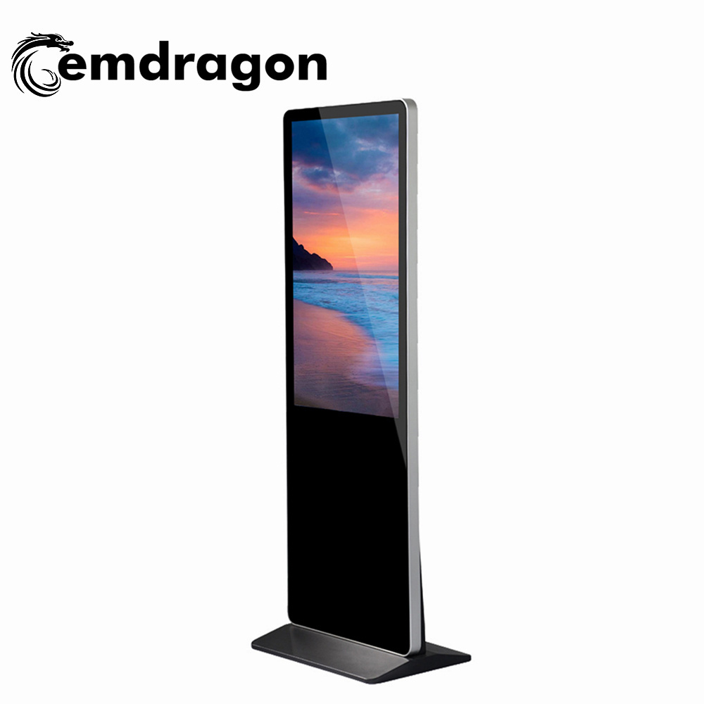 49 inch free standing advertising kiosk with ticket terminal/QR code scanner digital signage totem