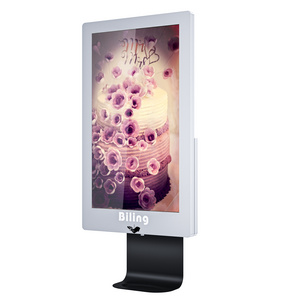 New arrival media player android digital signage with auto hand sanitizer dispenser and printer