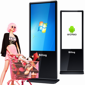 100"86"65"55 inch Indoor lcd Interactive/ ir touch digital signage frame Advertising screen Displays totem kiosk screen