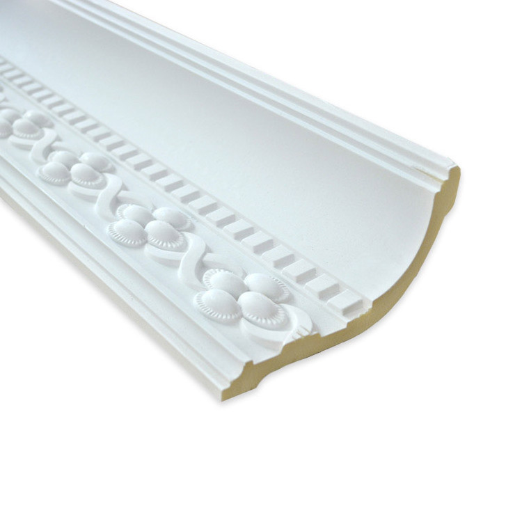 81112 136mm Pop Pu Foam Carved Moisture-Proof Architectural Ceiling Crown Molding For Home Decor