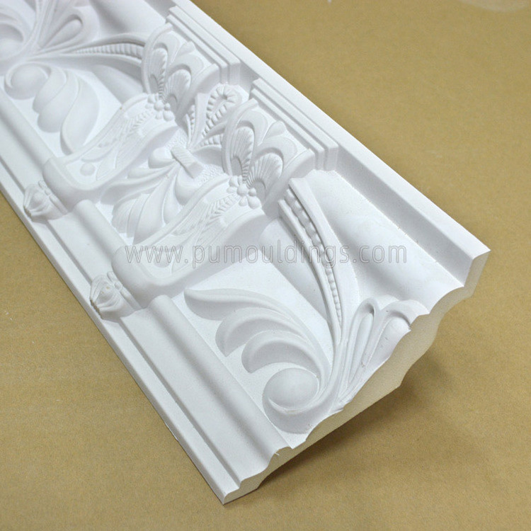 81128 164mm Wholesale Pu Foam Carved Corrosion Resistance House Redecoration Ceiling Crown Molding For Office Building