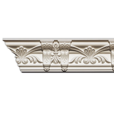 81128 164mm Wholesale Pu Foam Carved Corrosion Resistance House Redecoration Ceiling Crown Molding For Office Building