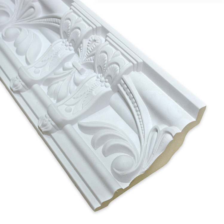 81128 164mm Wholesale Pu Foam Carved Corrosion Resistance House Redecoration Ceiling Crown Molding For Office Building