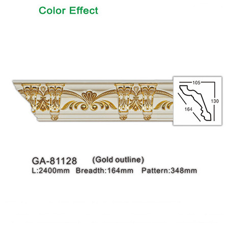 81169 356mm Pop Pu Foam Carved Moisture-Proof Architectural Crown Molding Foam For Home Decor