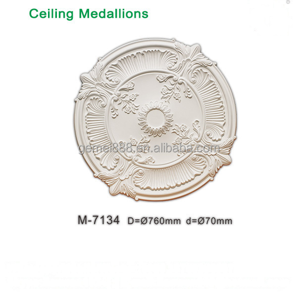 Silver and Golden polyurethane ceiling medallion for modern house decoration