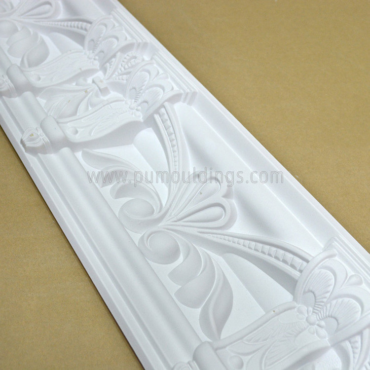 81128 164mm Wholesale Pu Foam Carved Corrosion Resistance House Redecoration Ceiling Crown Molding For Office Building