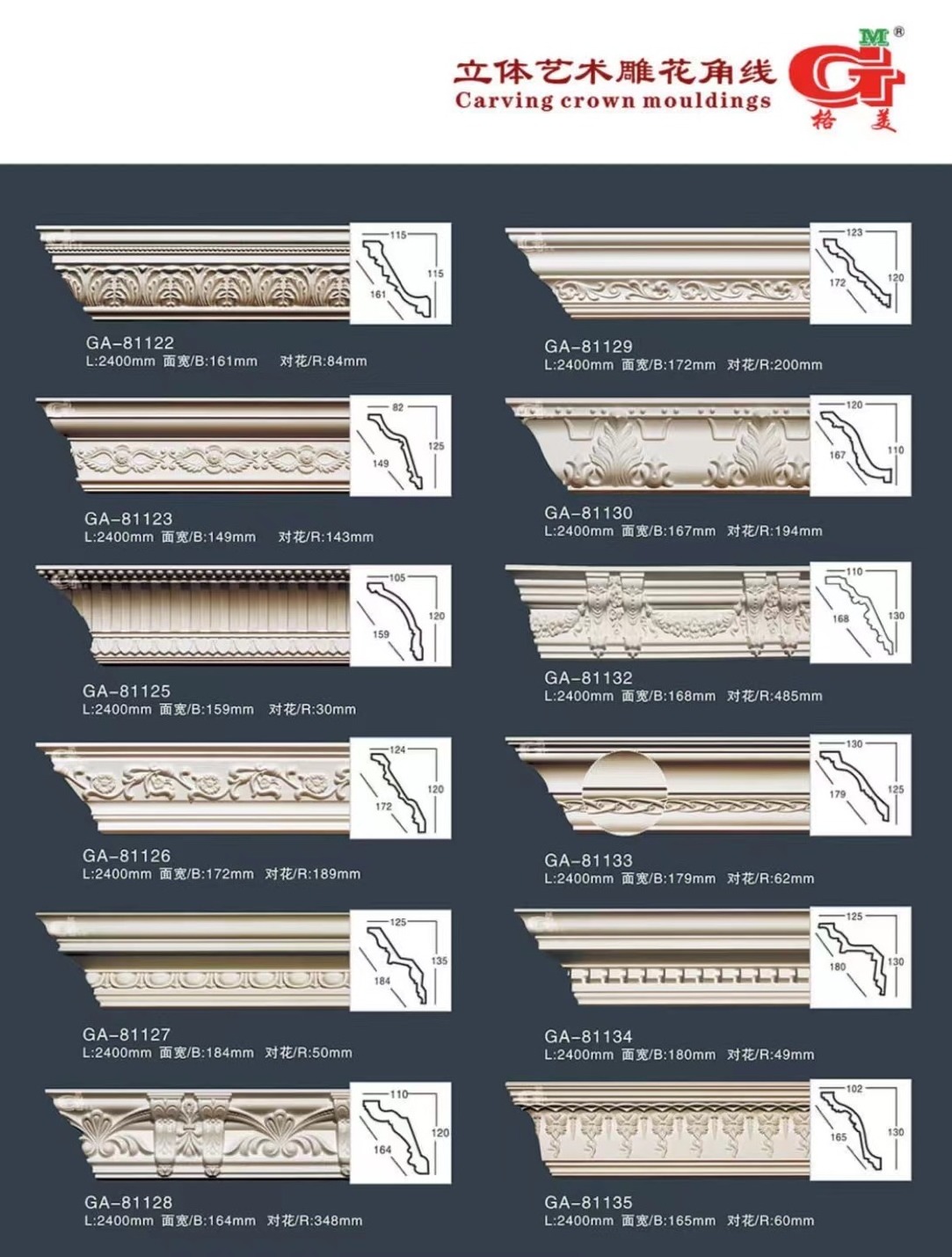 High Quality Wholesale Polyurethane Trims Pu Material Ceiling Cornice Crown Molding For Decora