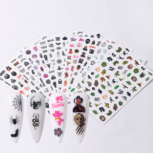 New Halloween Wholesale Skeleton Ghost Witch Spider Bat Pumpkin Nail Stickers