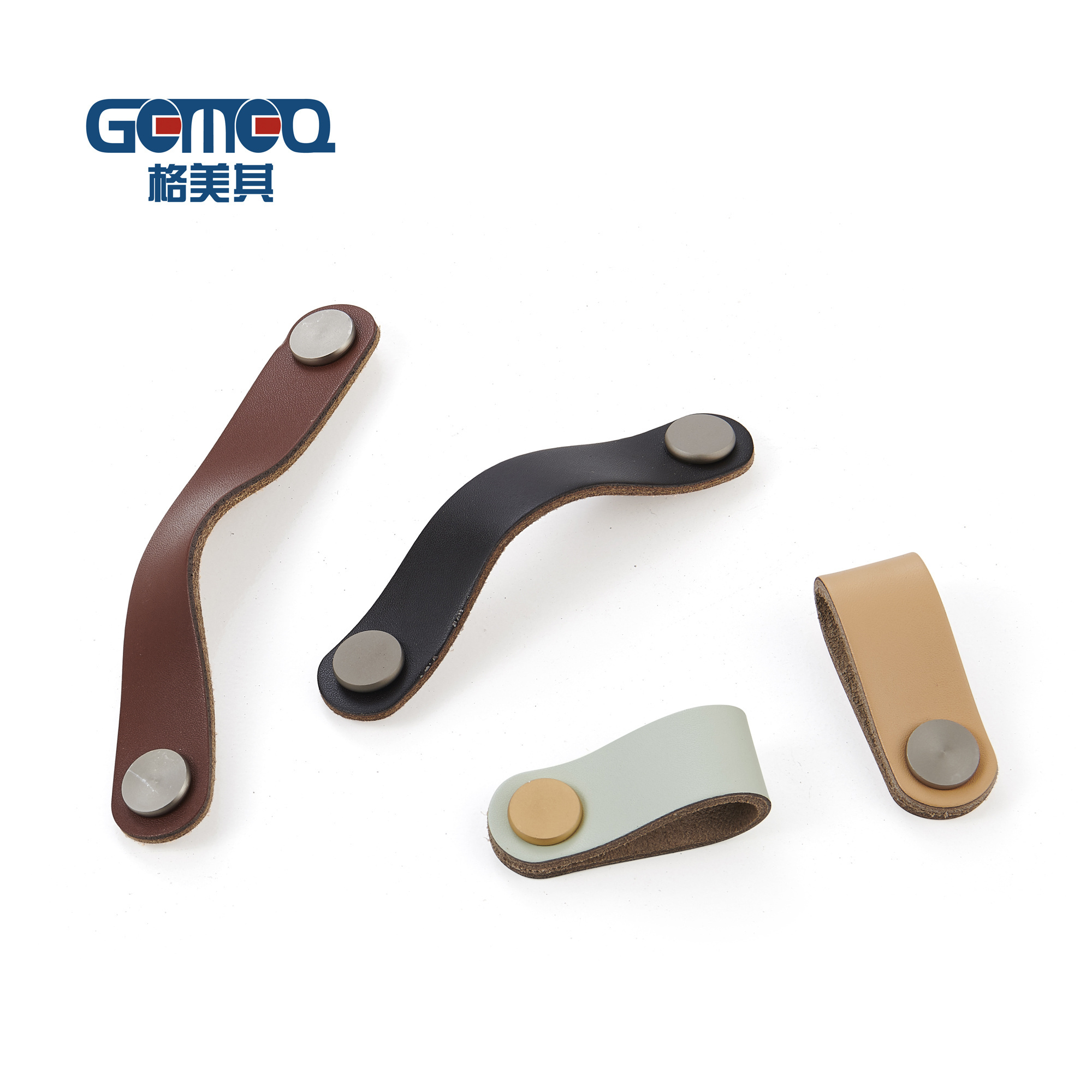 Genuine Leather Handle Furniture Accessories Furniture Leather Door Pull Handles Cabinet Wardrobe