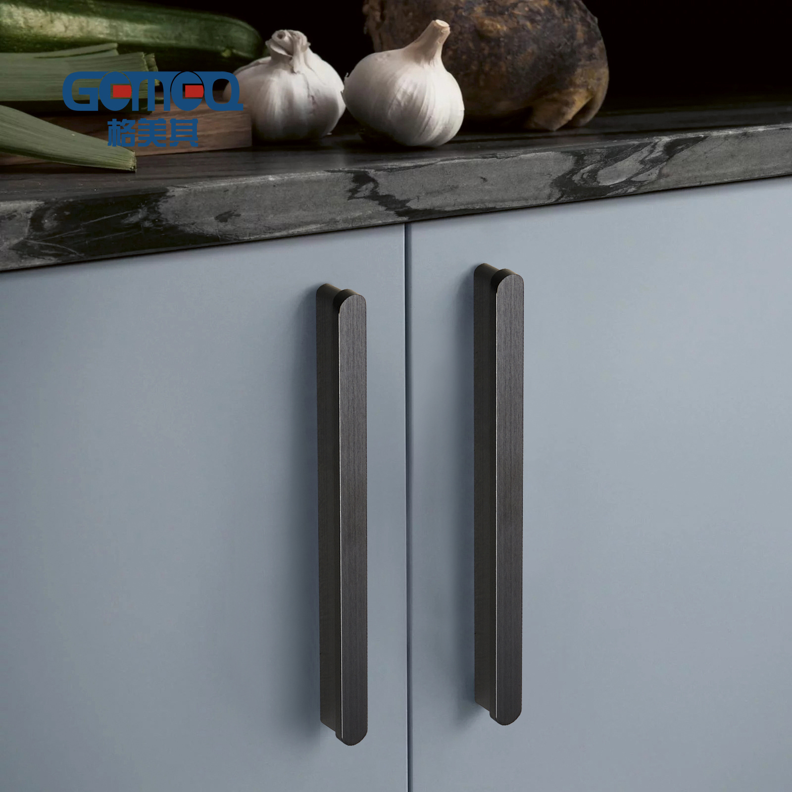 Luxury Matte Black Silver Aluminium Kitchen Bar Pulls Handles For Drawer and Furniture