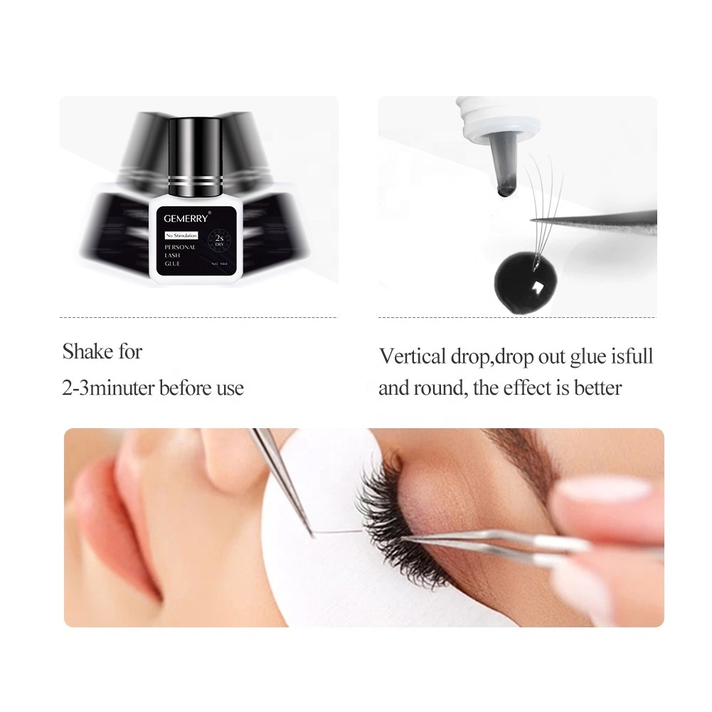 Oil Proof Latex Free Hypoallergenic Waterproof Lash Glue Private Label Eyelash Glue Wholesale Super Bonding Black Led Lash Glue