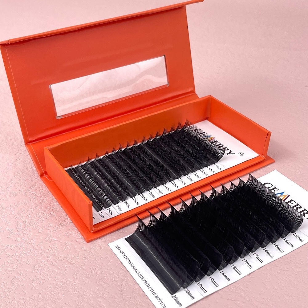 Wholesale Silk Premium Faux Mink Individual Eye Lashes Jet Black Trays ODM OEM C D Volume Classic Cashmere Eyelash Extension