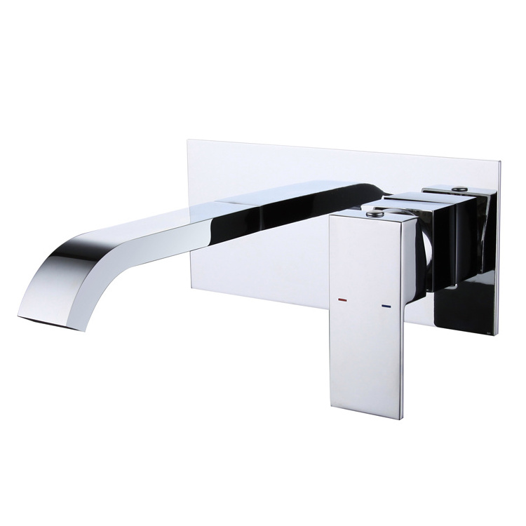 factory waterfall chrome wall mounted basin faucet bathroom shower wall faucet for hotel