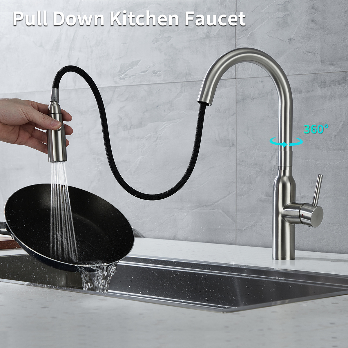 Smart Touch Sensor Pull Down Spray Head 304 stainless steel Kitchen faucet