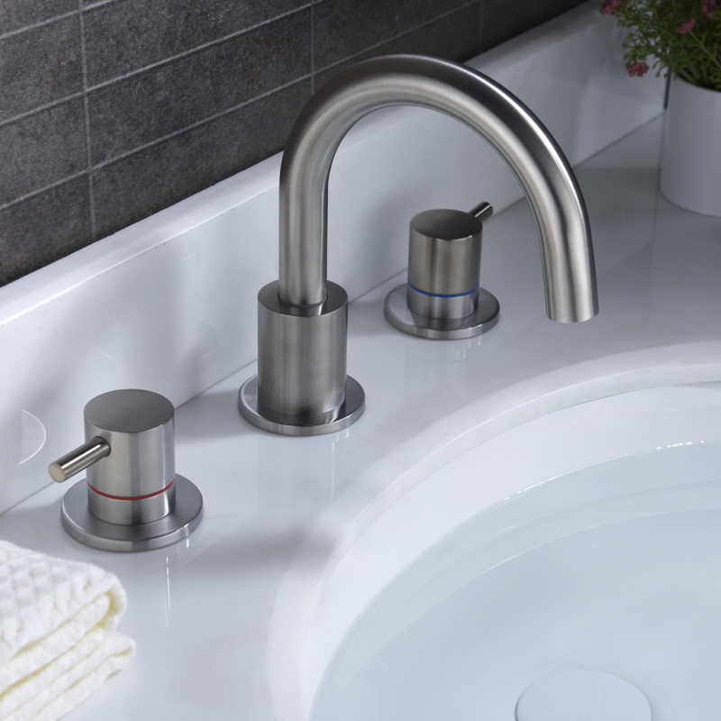 3 Hole Vanity Sink Faucet And Fixtures For Bathroom Basin Mixer Tap Faucet