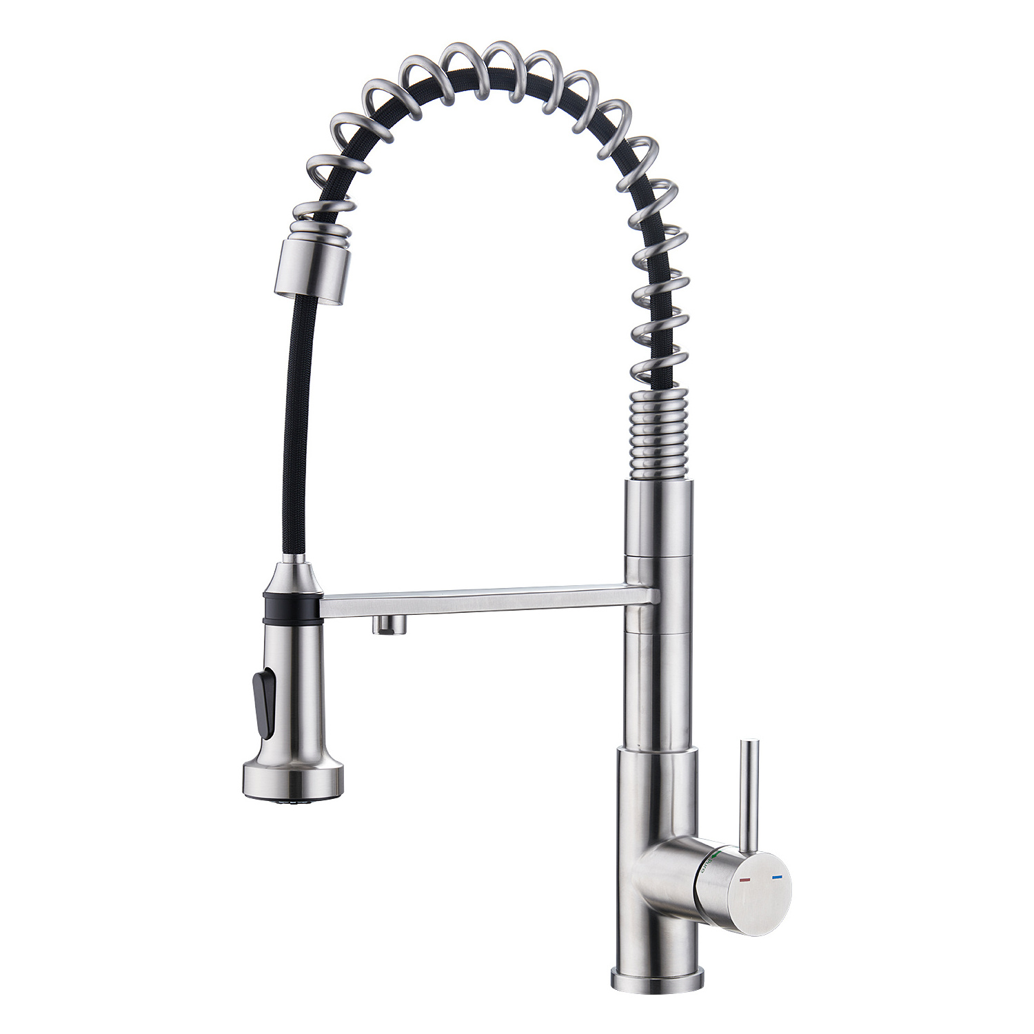 304 stainless steel drinking water 3 way kitchen faucet with pull down spray head