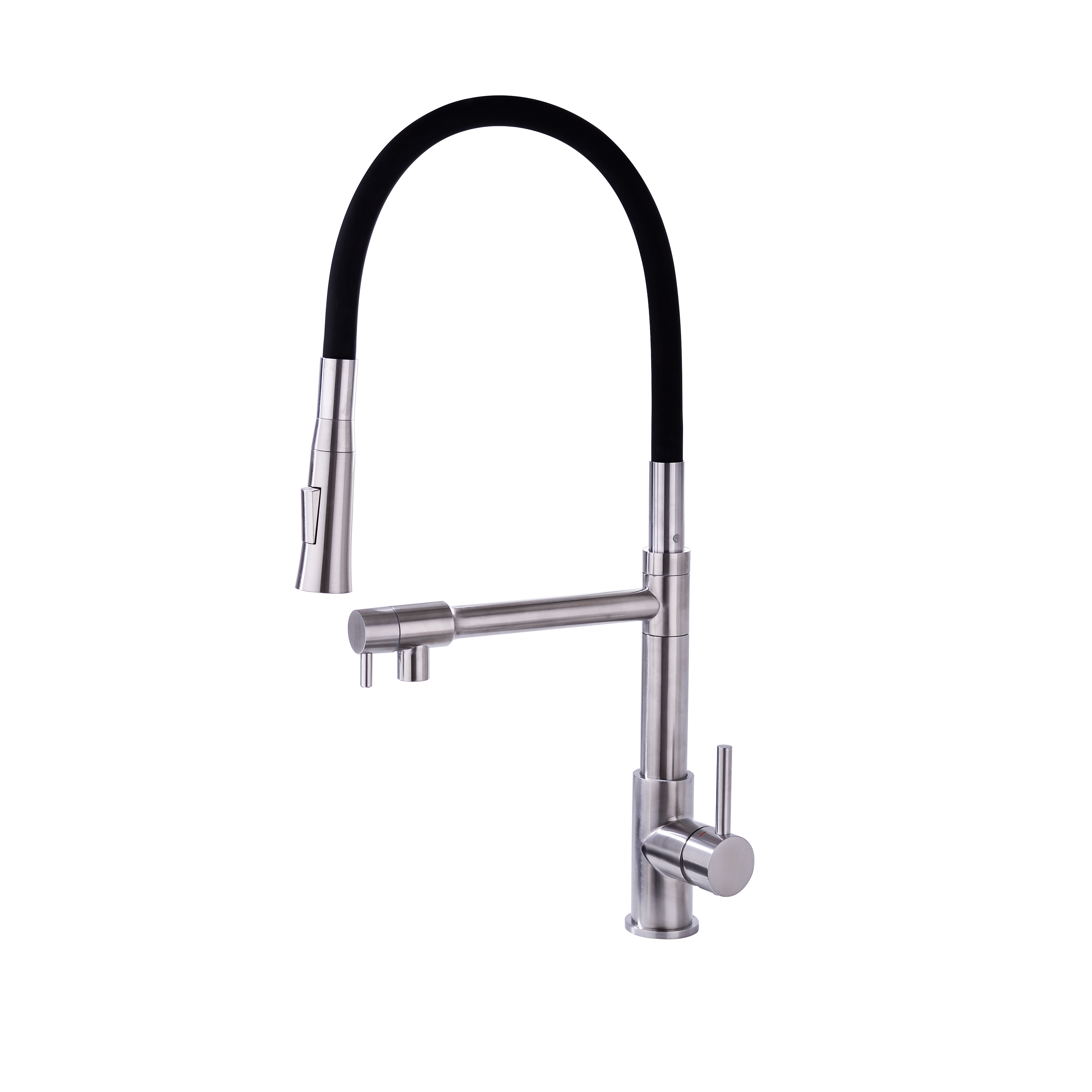 Modern 304 Stainless Steel 3 way Kitchen Faucet black with Purified Water Flow Filter Tap 40239