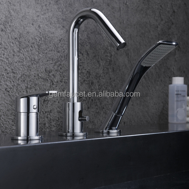 3 hole spa faucet for bathtub with hand shower set bathroom faucet