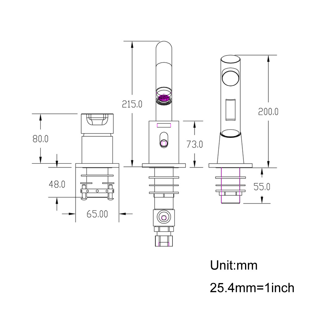 3 hole  bathtub faucet deck mounted tub tap bath faucet with hand shower.