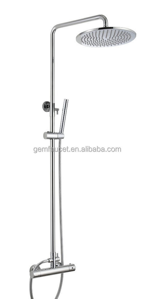 Exposed brass thermostatic shower mixer