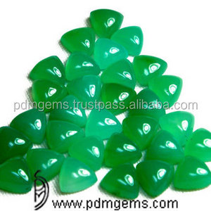 Chrysoprase Trillion Shape Free Size Smooth Cabochon Gemstone Lot India Manufacturer High Quality High Grade Loose Green Stone