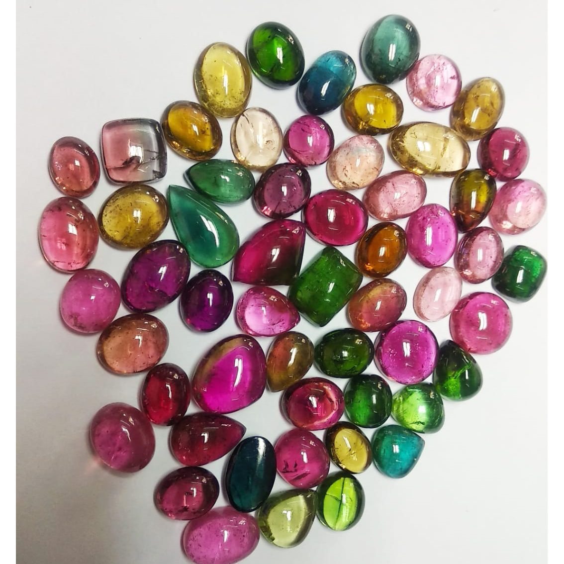 Hot Selling Tourmaline Multi Color Natural Free Size Cabochon Pear Oval Cushion Shape Certified Loose Gemstone Multi Tourmaline