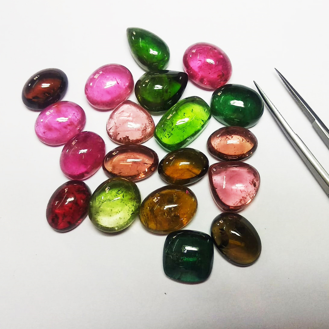 Hot Selling Tourmaline Multi Color Natural Free Size Cabochon Pear Oval Cushion Shape Certified Loose Gemstone Multi Tourmaline