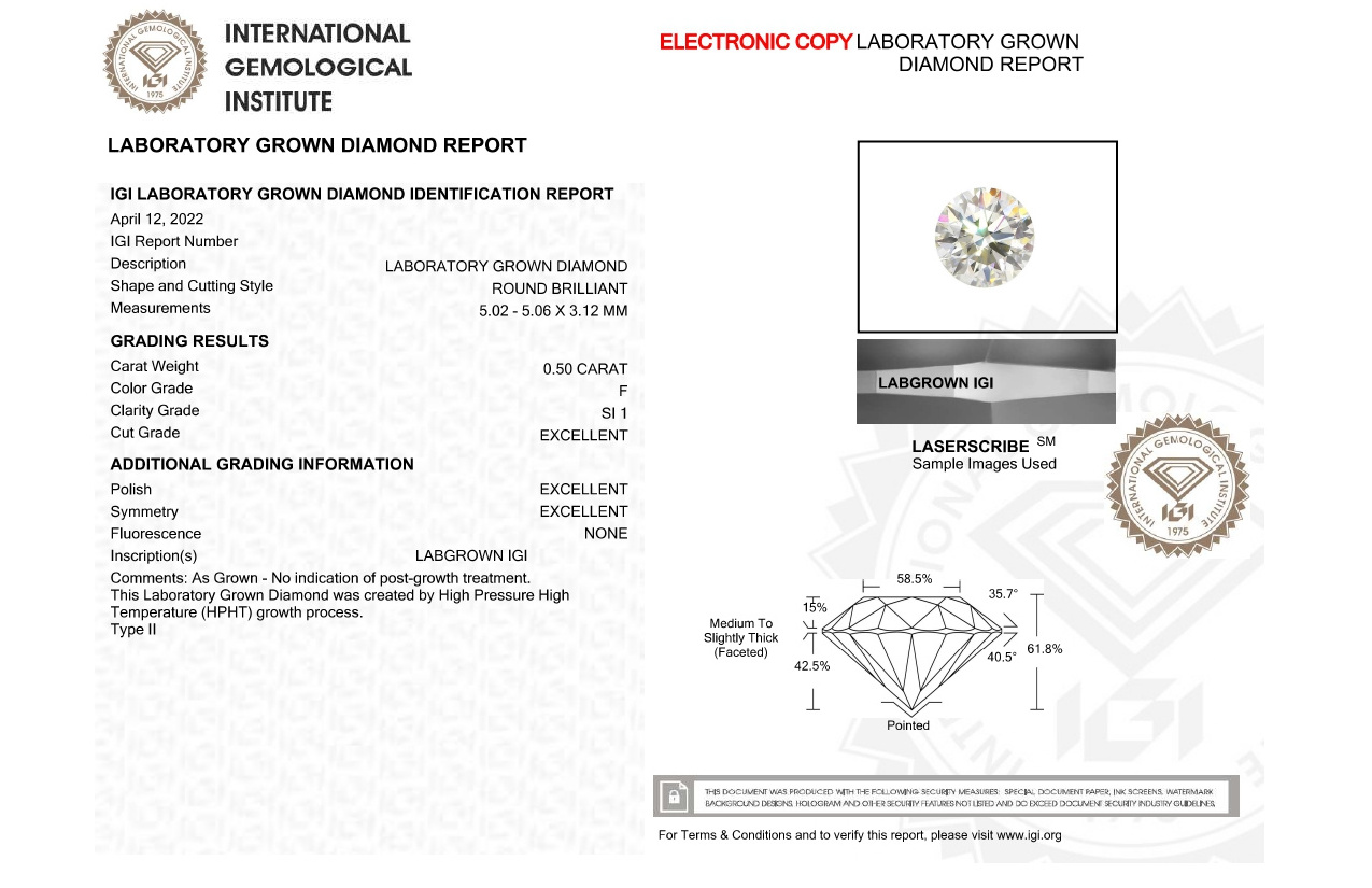 White Loose Diamond 0.5 Carat F Round Brilliant SI1 Superior Quality Manufacturer Best Price Selling Small Lab Grown Diamond