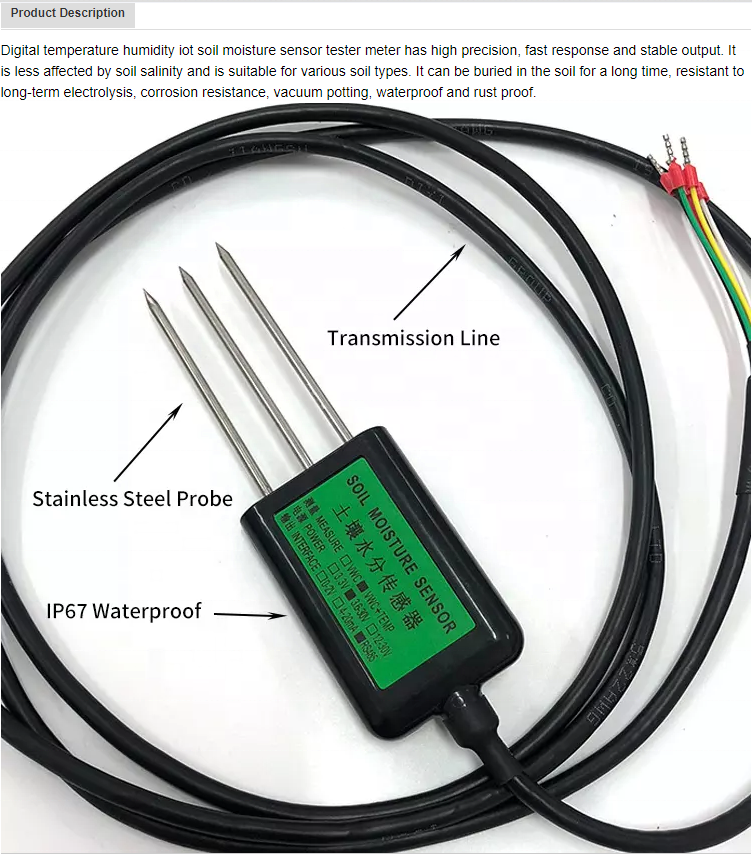 GEMHO High precision  soil moisture and temperature sensor