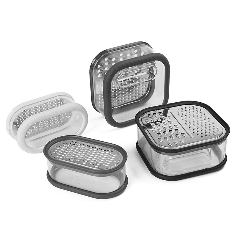 Multi-functional Square Grater Stainless Steel With Box Vegetable Grater Kitchen Tools Cheese Grater