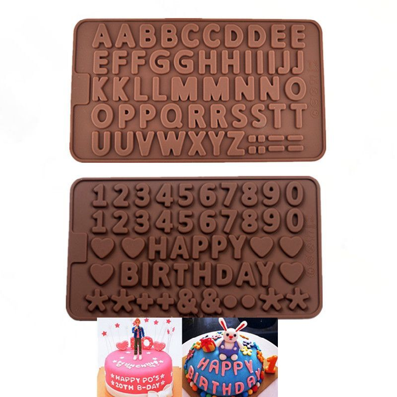 Novelty Numbers Letters Silicone Mold Baking Tools For Making Cookies Chocolate Love Heart Silicone Mold Baking Supplies