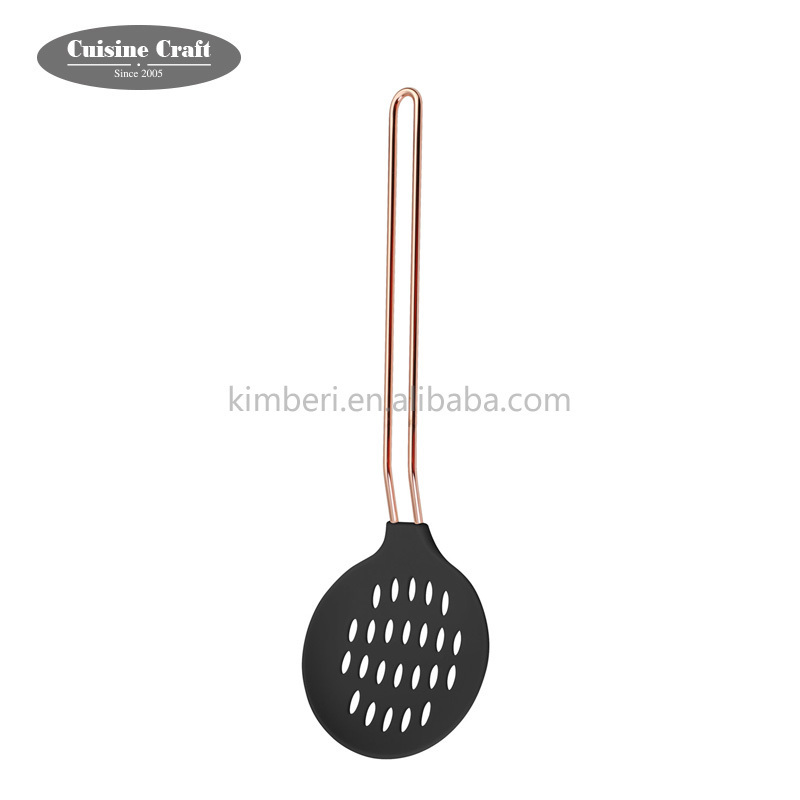 Stock clearance kitchen accessories Stainless steel nylon skimmer with copper plated wire handle