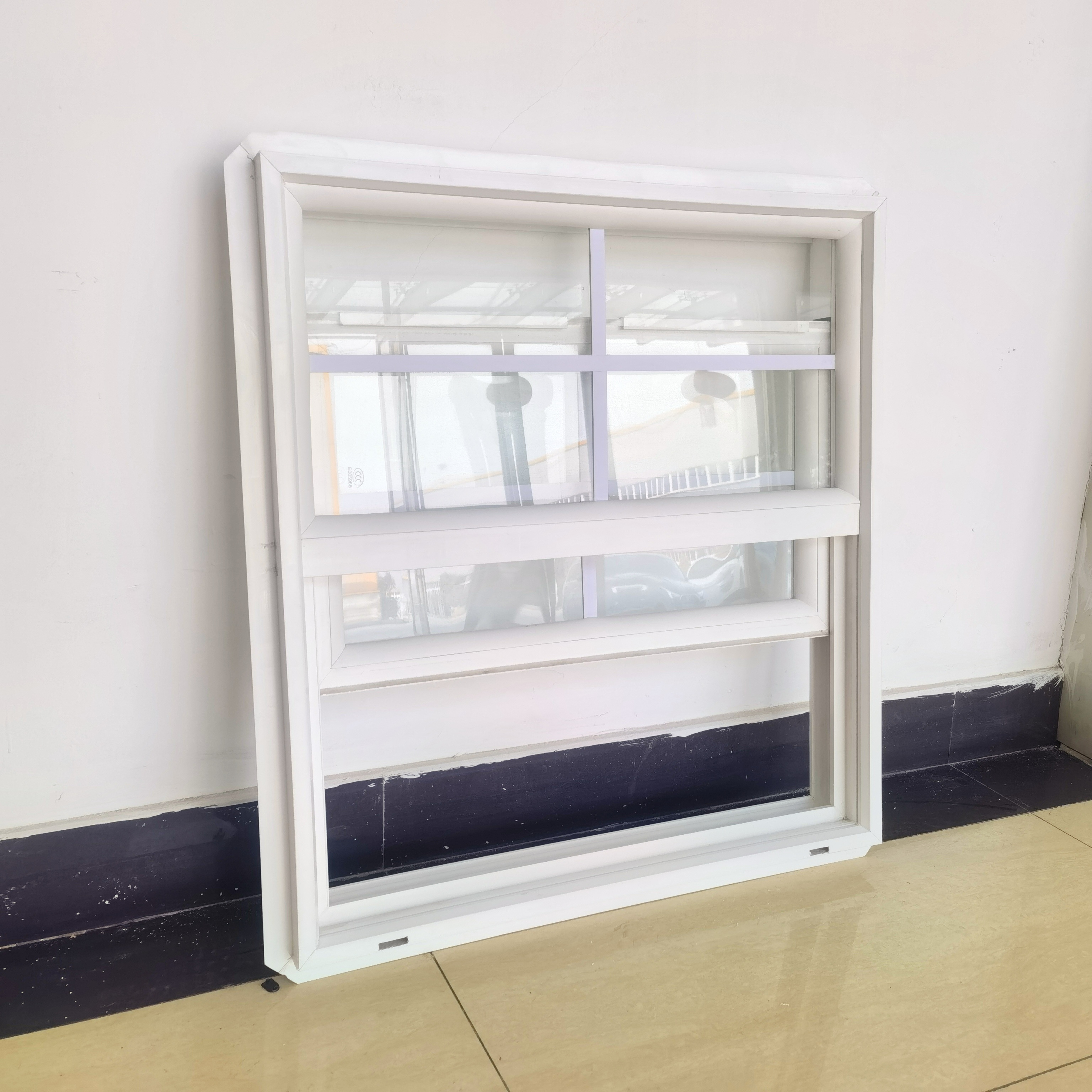 Thermally broken grill design american style glass aluminium vertical up down sliding windows sash single double hung window