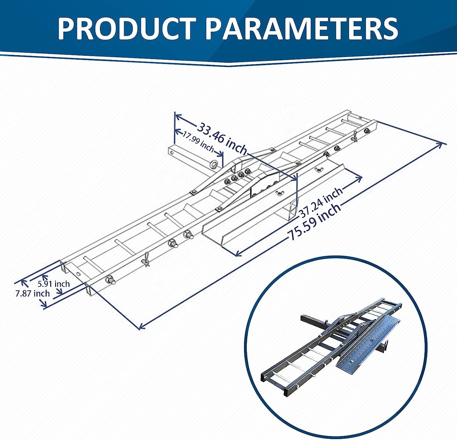 Hot Selling Heavy Duty Motorcycle Carrier Scooter Receiver Hitch Mount 600lbs Hauler Trailer Tow Dolly Rack Carrier