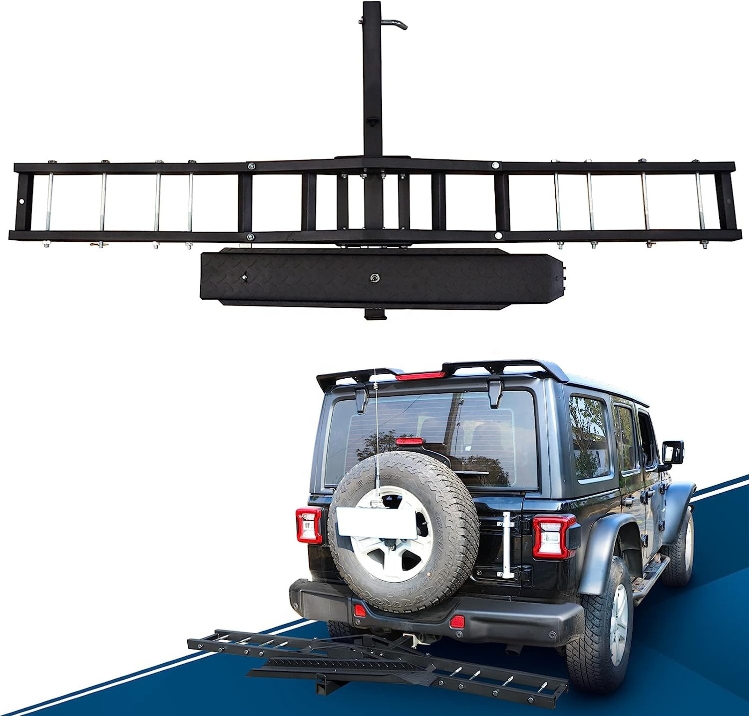 Hot Selling Heavy Duty Motorcycle Carrier Scooter Receiver Hitch Mount 600lbs Hauler Trailer Tow Dolly Rack Carrier