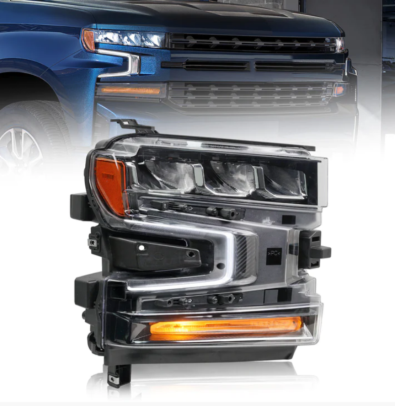 Full LED Headlight Assembly For Chevy Silverado 1500 2019-2021