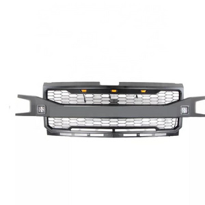 ABS Grille Front Hood Grill with Amber LED Lights for Chevy Silverado 1500 2019-2020