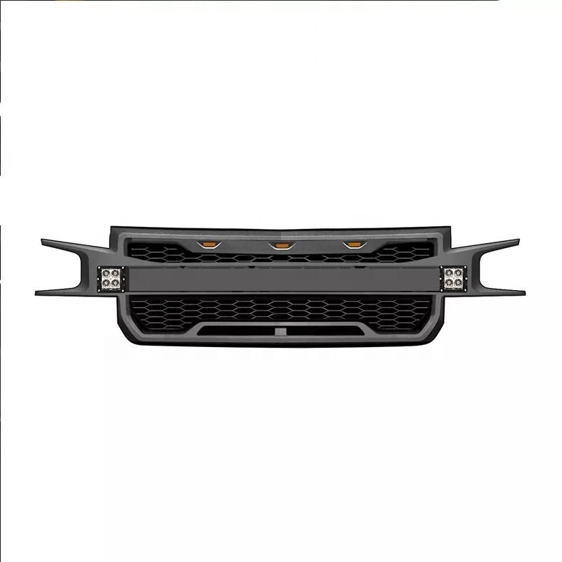 ABS Grille Front Hood Grill with Amber LED Lights for Chevy Silverado 1500 2019-2020