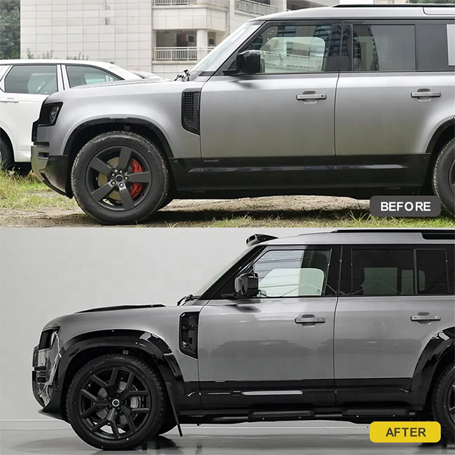 Urban style tuning part gloss black ABS fender vent cover side air flow vent cover for Land Rover Defender 2020-2023