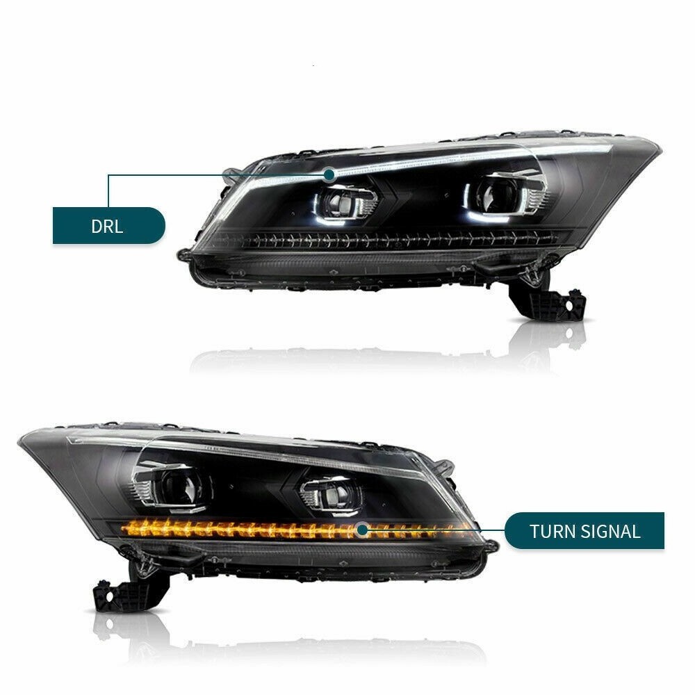 High quality Car Front LED Head Light Lamp With Demon Eye Headlight Headlamp for Honda Accord 2008 2009 2010 2011 2012