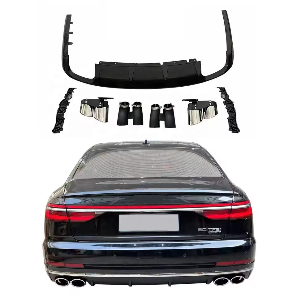 2022 new design Body kit for Audi A8 D5 2018-2023 change to S8 model PP plastic front bumper and rear diffuser