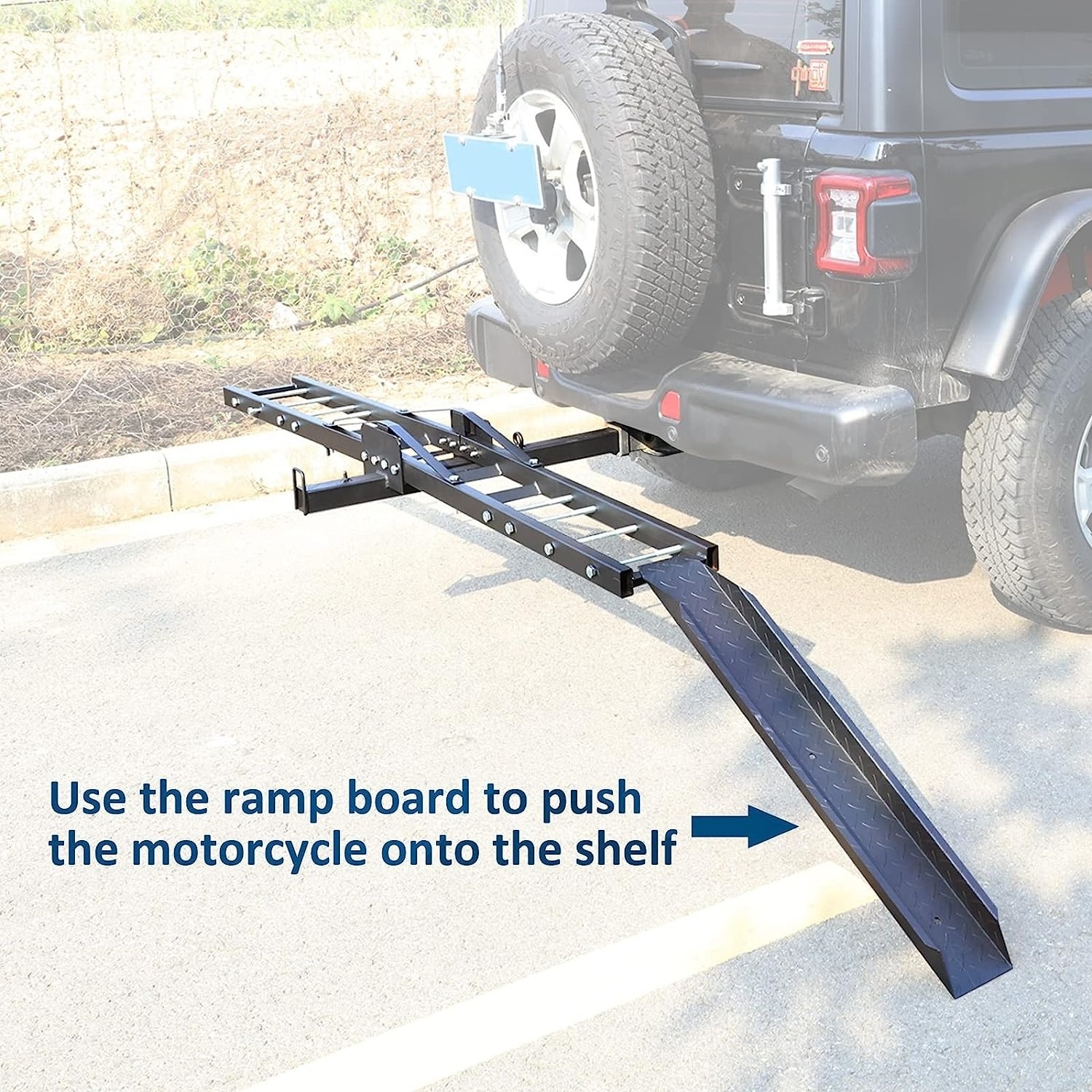 Hot Selling Heavy Duty Motorcycle Carrier Scooter Receiver Hitch Mount 600lbs Hauler Trailer Tow Dolly Rack Carrier