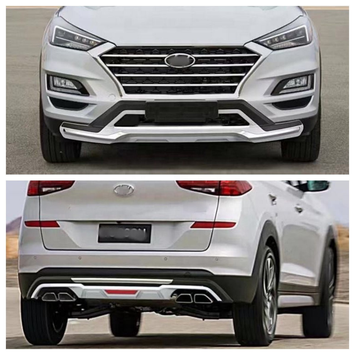 Auto Parts Body Kit ABS Front Rear Bumpers Guard for Hyundai Tucson 15-20