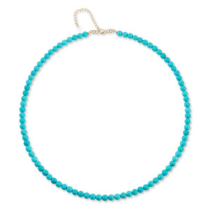 Gemnel new arrivals 925 silver 18k gold natural stone turquoise gemstone beaded choker necklace