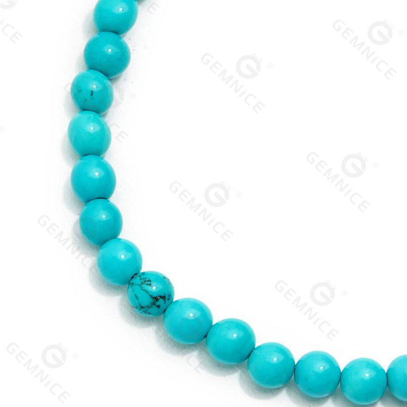 Gemnel new arrivals 925 silver 18k gold natural stone turquoise gemstone beaded choker necklace