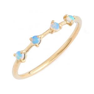 Gemnel vintage 925 sterling silver gold vermeil 0.1 microns four step opal sapphires diamond rings