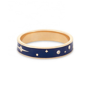 Gemnel new arrival 18k gold plated 925 silver wholesale enamel fashion jewelry rings diamond star enamel rings