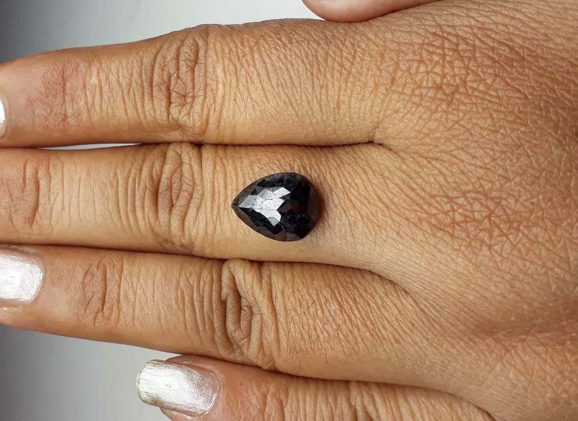 Pear Shape Diamond AAA Quality Natural Loose Diamond Full Cut Black 0.50 Carat to 10.00 Carat Gemone Diamonds Jet Black Opaque