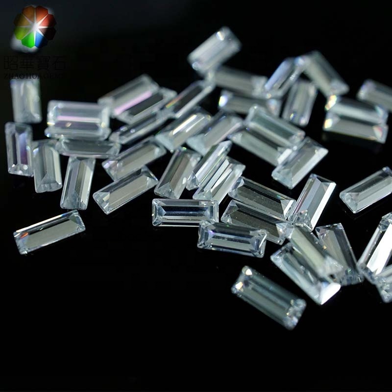 Cubic zirconia white Small rectangular cut loose gemstones Wholesale Price of Wuzhou Factory CZ gems